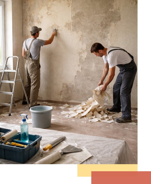 Снятие старых обоев в Кимовске быстро и качественно