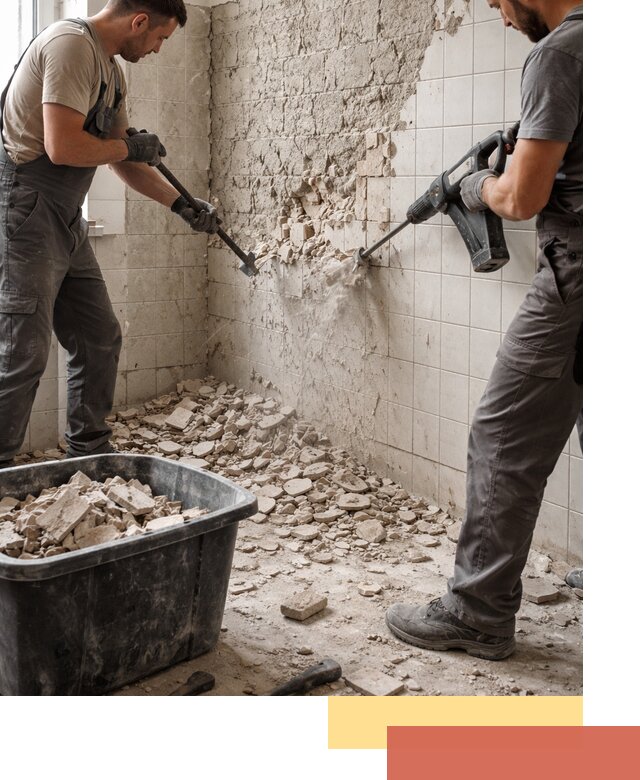 Демонтаж плитки со стен в Кимовске быстро и аккуратно