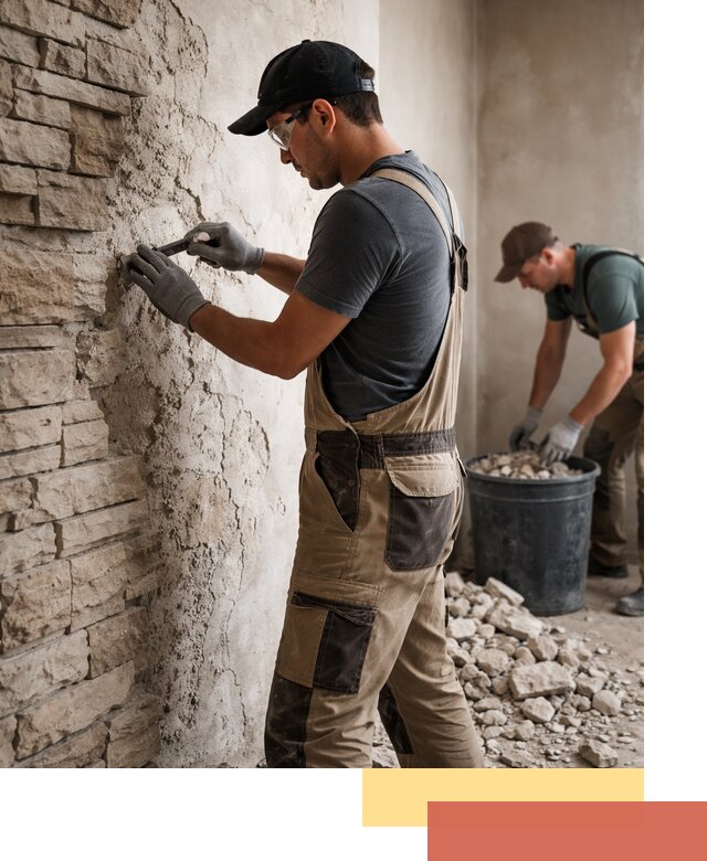 Демонтаж декоративного камня в Кимовске профессионально и безопасно