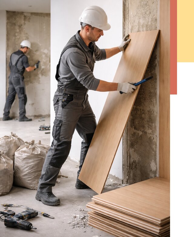 Демонтаж стеновых панелей в Кимовске от 3608 руб. за м² быстро и недорого | ОТДЕЛОЧНИК-Кмв