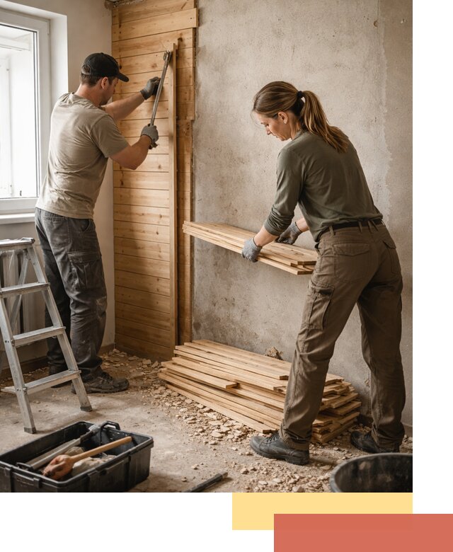 Демонтаж вагонки со стен в Кимовске — профессиональный демонтаж