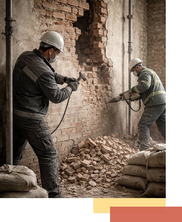 Демонтаж кирпичных стен в Кимовске быстро и безопасно