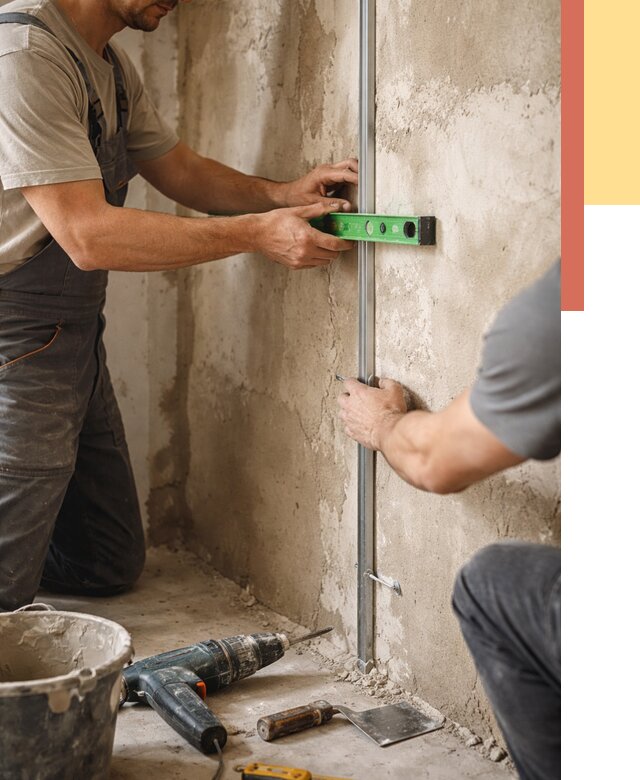 Установка штукатурных маяков в Кимовске от 7216 руб. — быстро и недорого | ОТДЕЛОЧНИК-Кмв