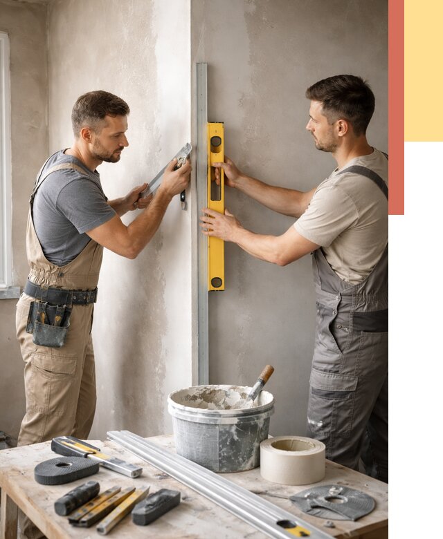 Выведение углов стен в Кимовске от 1907 руб. быстро и недорого | ОТДЕЛОЧНИК-Кмв