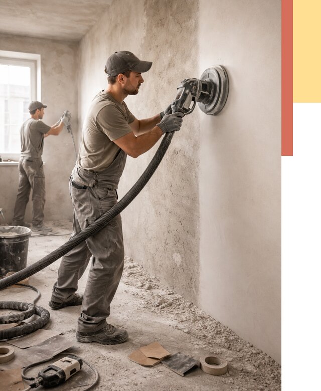 Шлифовка стен в Кимовске от 1237 руб/м2 — быстро и недорого | ОТДЕЛОЧНИК-Кмв