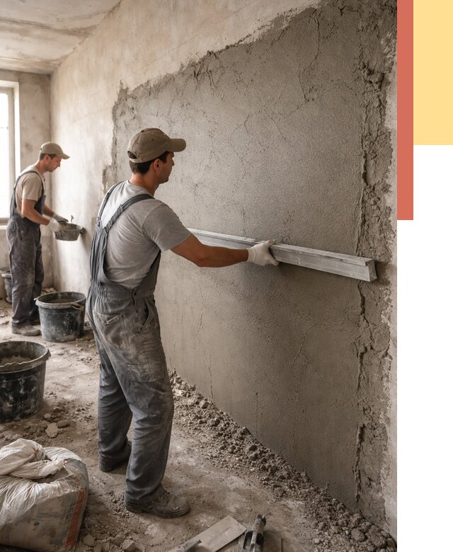 Цементная штукатурка стен в Кимовске от 4639 руб/м2 — быстро и недорого | ОТДЕЛОЧНИК-Кмв