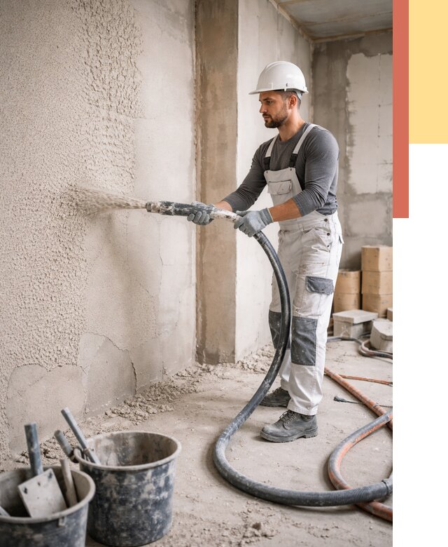 Машинная штукатурка стен в Кимовске под ключ от 6700 руб./м2 | ОТДЕЛОЧНИК-Кмв