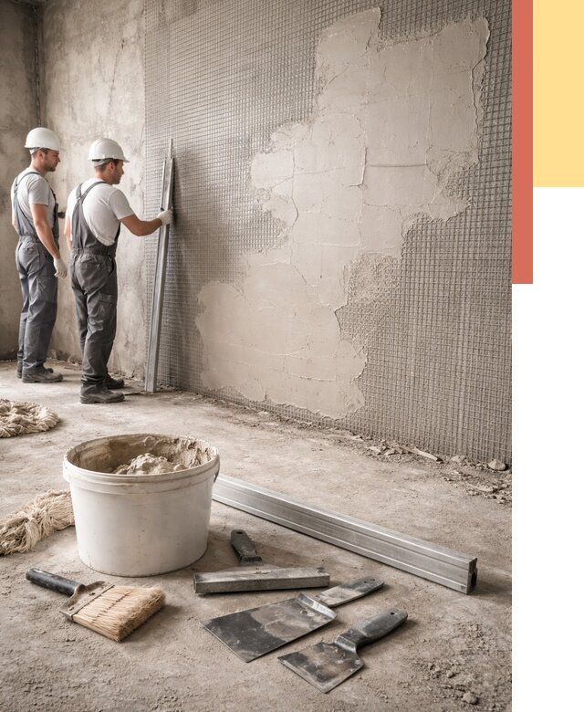 Штукатурка стен по сетке в Кимовске от 5669 руб./м2 — быстро и недорого | ОТДЕЛОЧНИК-Кмв