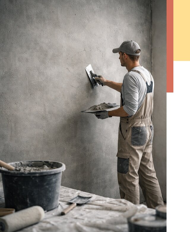 Декоративная штукатурка под бетон в Кимовске от 2577 руб./м² — нанесение под ключ | ОТДЕЛОЧНИК-Кмв