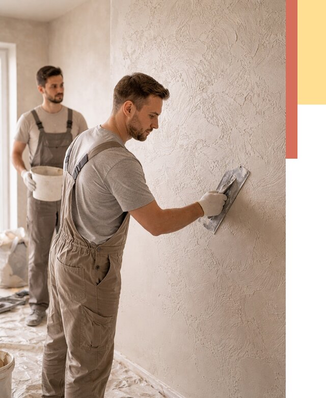 Фактурная штукатурка стен в Кимовске от 4329 руб./м² — заказать под ключ | ОТДЕЛОЧНИК-Кмв