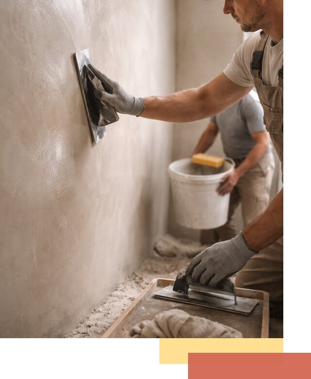 Нанесение марокканской штукатурки таделакт в Кимовске