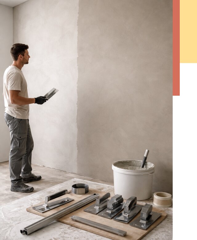 Нанесение микроцемента на стены в Кимовске от 3299 руб./м2 под ключ | ОТДЕЛОЧНИК-Кмв