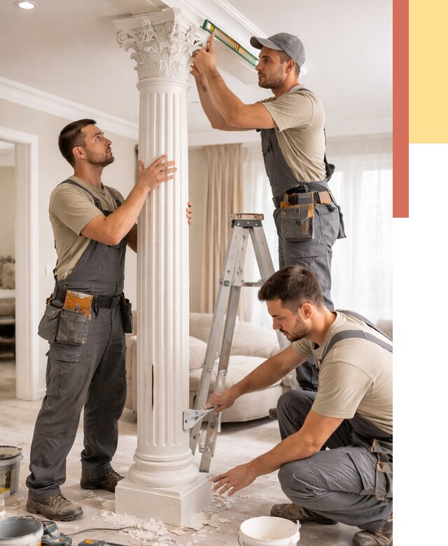 Установка декоративных колонн в Кимовске от 12370 руб. под ключ | ОТДЕЛОЧНИК-Кмв