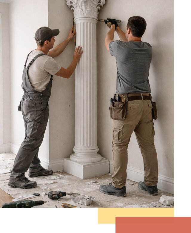 Установка декоративных колонн в Кимовске под ключ