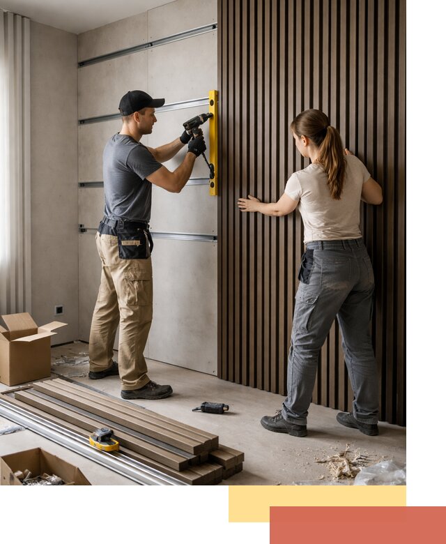 Монтаж реечных панелей на стены в Кимовске