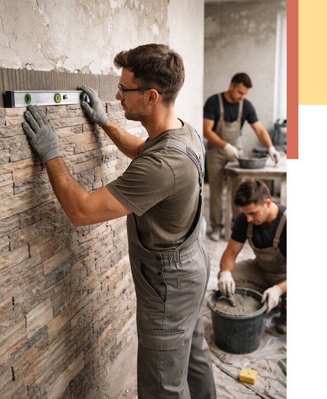 Монтаж искусственного камня в Кимовске от 4639 руб. под ключ | ОТДЕЛОЧНИК-Кмв