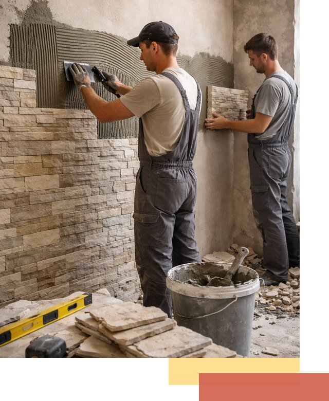 Монтаж искусственного камня в Кимовске — облицовка стен и фасадов