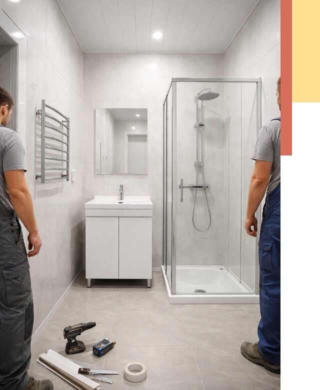 Отделка ванной комнаты панелями ПВХ в Кимовске от 4639 руб. за м2 | ОТДЕЛОЧНИК-Кмв