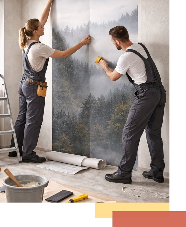 Поклейка фотообоев профессионально в Кимовске под ключ