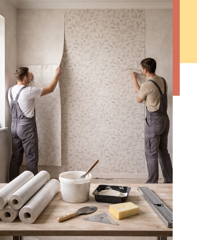 Поклейка обоев с подбором рисунка в Кимовске от 3608 руб. | ОТДЕЛОЧНИК-Кмв - быстро и недорого