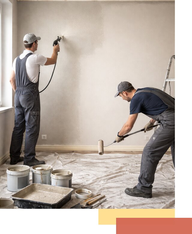 Покраска стен моющейся краской и защита поверхностей в Кимовске