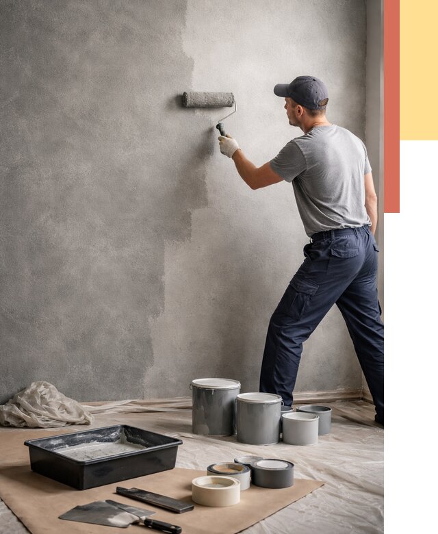 Покраска стен под бетон в Кимовске от 670 руб. за м2 — быстро и недорого | ОТДЕЛОЧНИК-Кмв