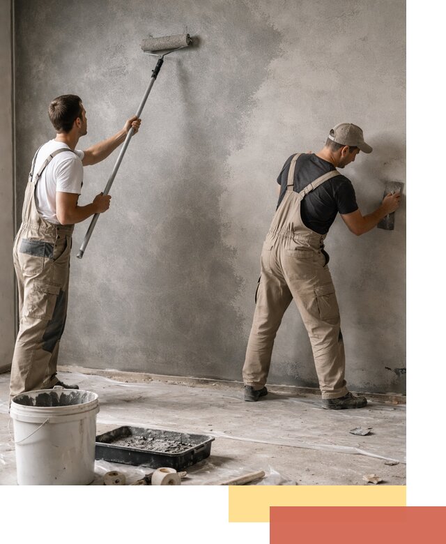 Покраска стен под бетон в Кимовске профессионально и недорого