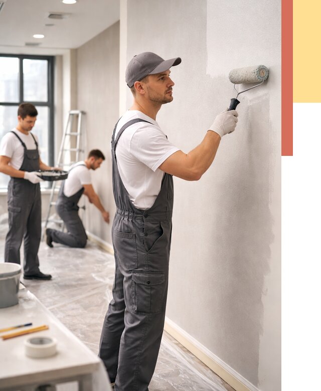 Покраска стен в офисе в Кимовске от 8762 руб. — быстро и недорого | ОТДЕЛОЧНИК-Кмв