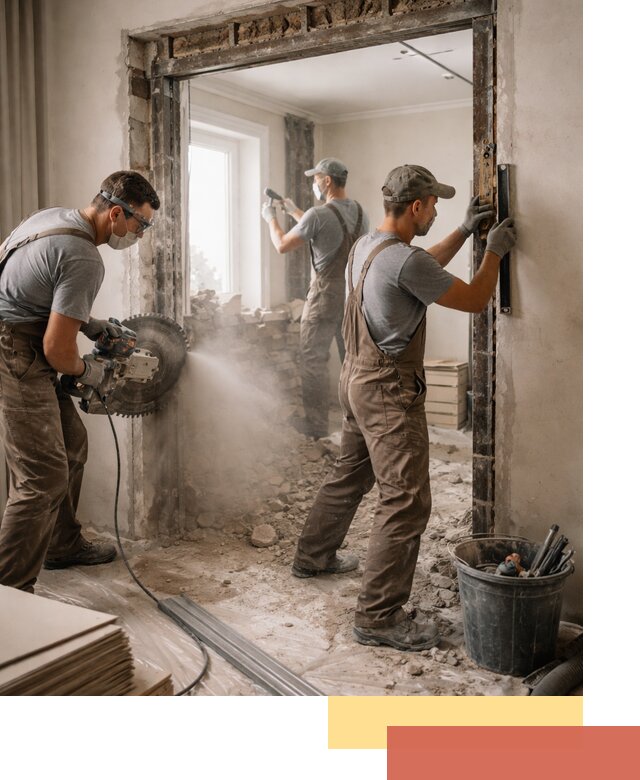 Расширение дверного проема под установку новой двери в Кимовске