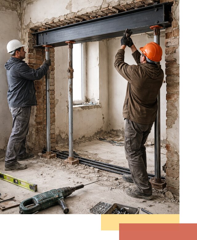 Усиление проема в стене в Кимовске для расширения и безопасности