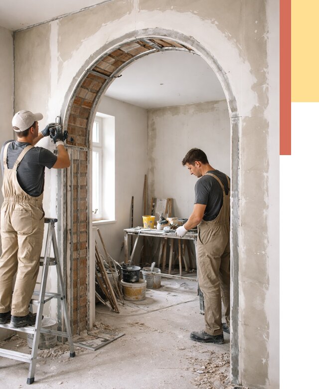 Устройство арочного проема в Кимовске от 9793 руб. под ключ — быстро и недорого | ОТДЕЛОЧНИК-Кмв