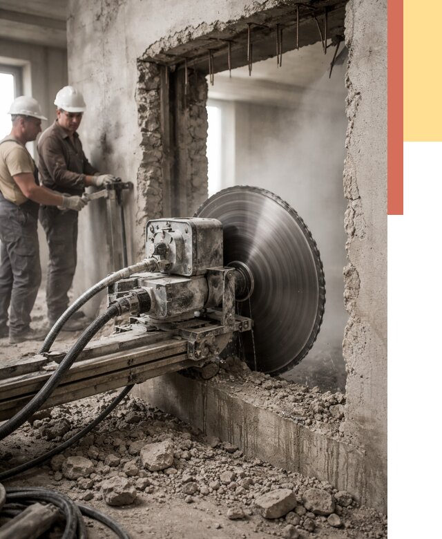 Алмазная резка проемов в Кимовске от 4639 руб. быстро и недорого | ОТДЕЛОЧНИК-Кмв