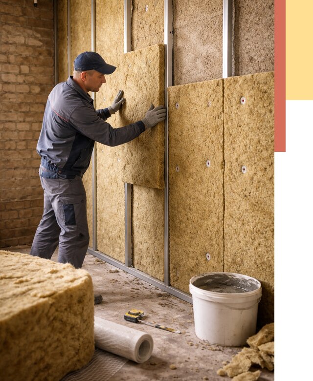 Утепление стен минватой в Кимовске от 1392 руб./м2 — недорого и быстро | ОТДЕЛОЧНИК-Кмв