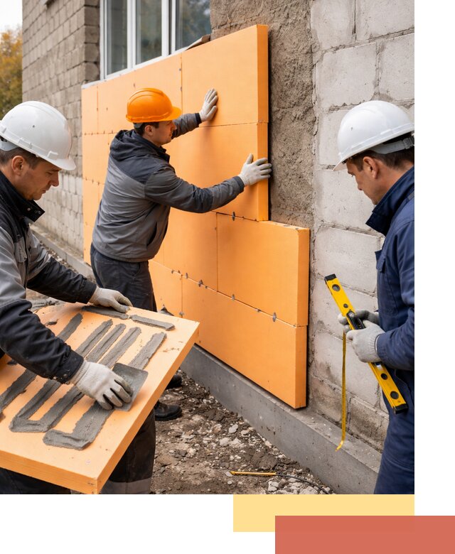 Утепление фасада пеноплексом под ключ в Кимовске