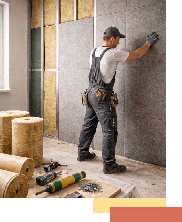 Профессиональная шумоизоляция стен в Кимовске для квартиры и офиса