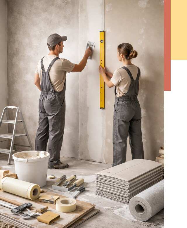 Отделка стен в Кимовске от 1546 руб/м² — недорого, быстро, под ключ | ОТДЕЛОЧНИК-Кмв