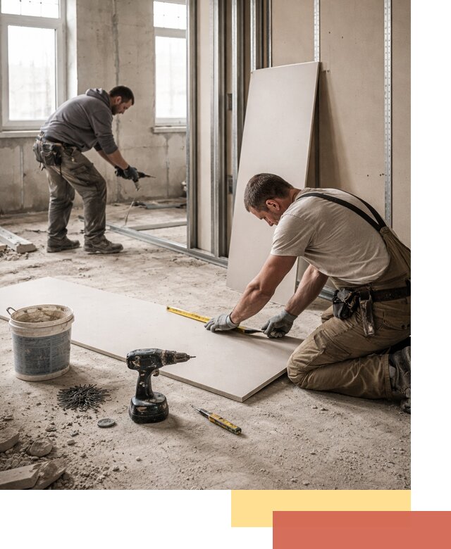 Кладка перегородок из ПГП под ключ в Кимовске