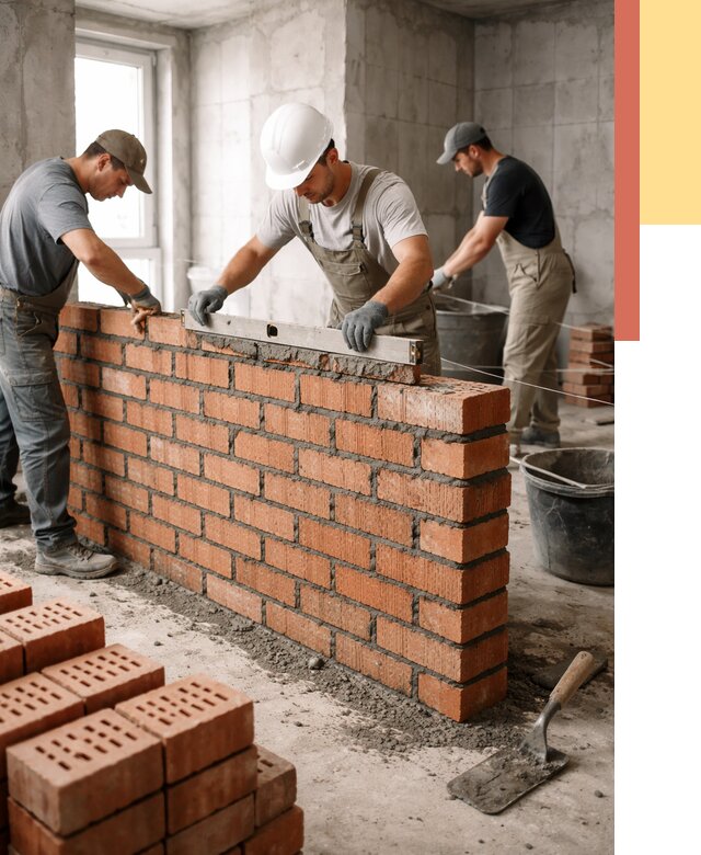 Кладка перегородок из кирпича в Кимовске от 3608 руб. за м² | ОТДЕЛОЧНИК-Кмв