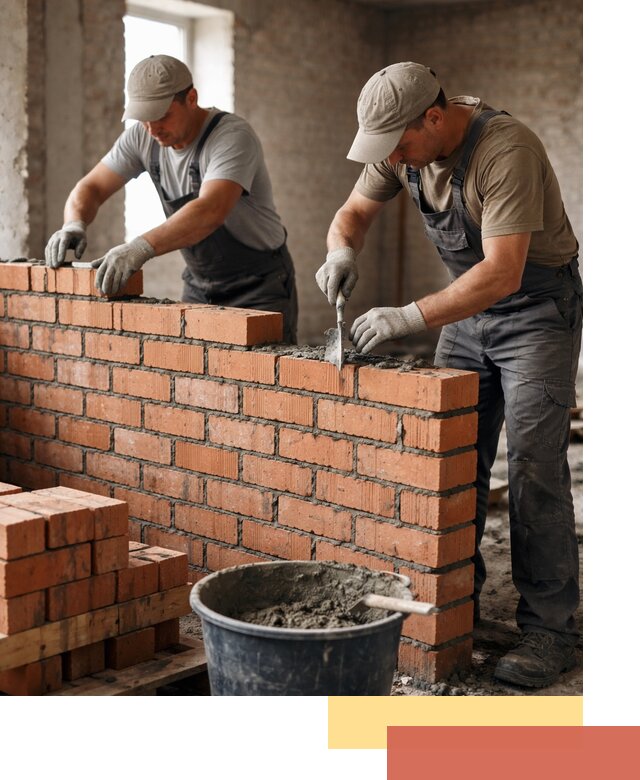 Кладка кирпичных перегородок под ключ в Кимовске