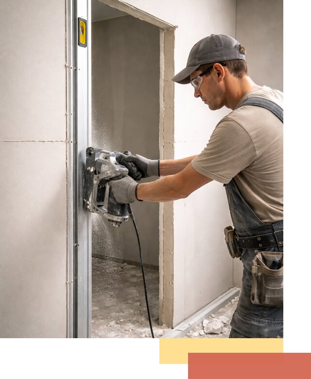 Устройство дверного проема в перегородке в Кимовске