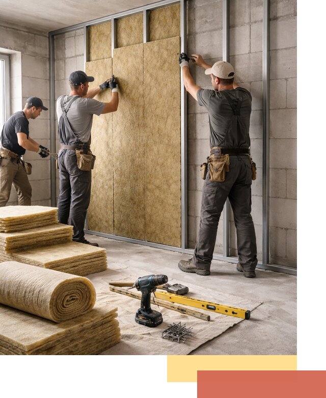 Шумоизоляция перегородок из блоков в Кимовске — монтаж и защита шумоизоляцией