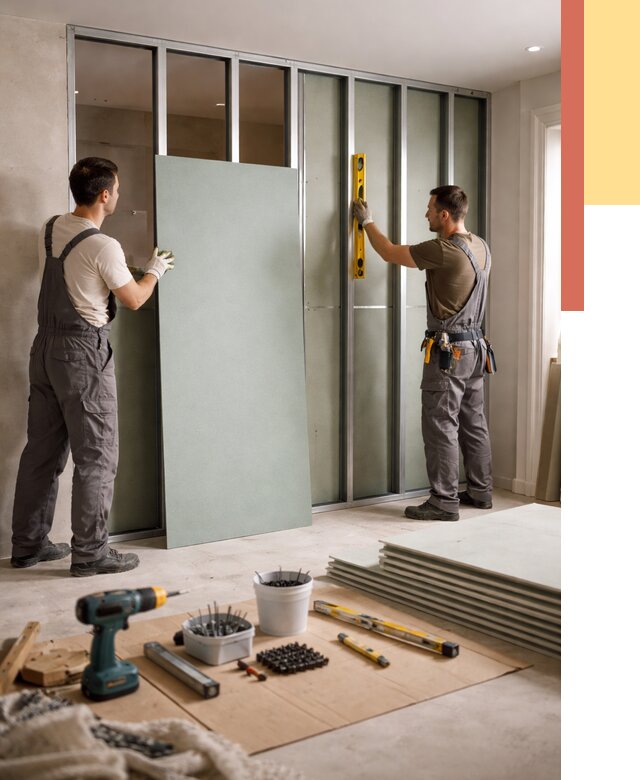 Перегородка из влагостойкого гипсокартона в Кимовске от 4948 руб. — монтаж под ключ | ОТДЕЛОЧНИК-Кмв