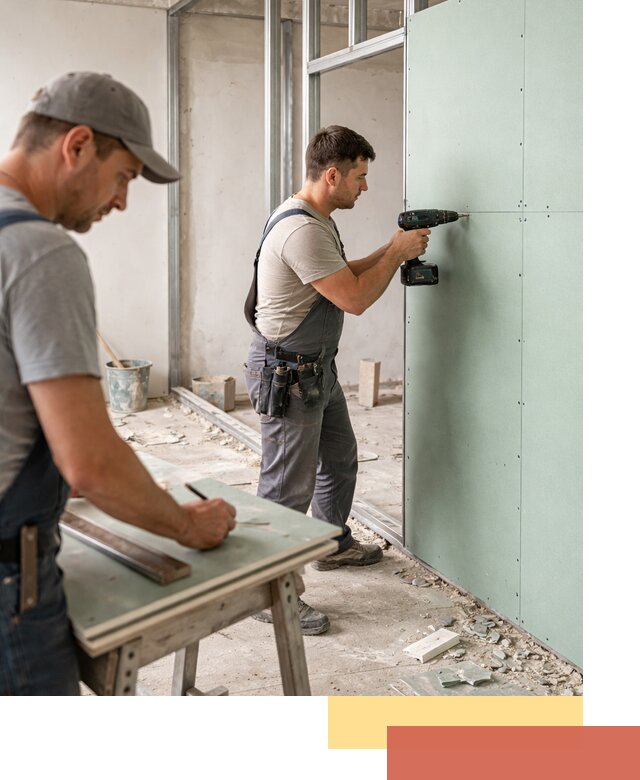 Перегородки из влагостойкого гипсокартона под ключ в Кимовске