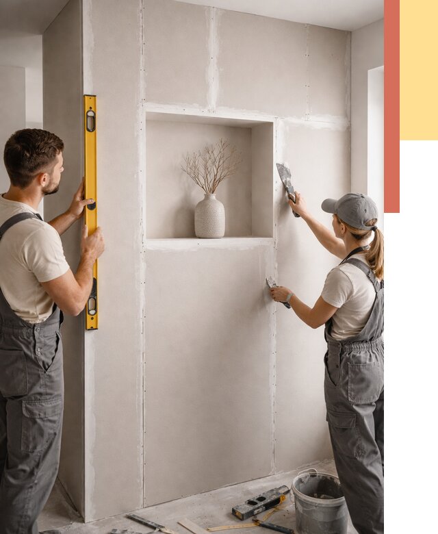 Перегородка из гипсокартона с нишей в Кимовске от 3350 руб. под ключ | ОТДЕЛОЧНИК-Кмв