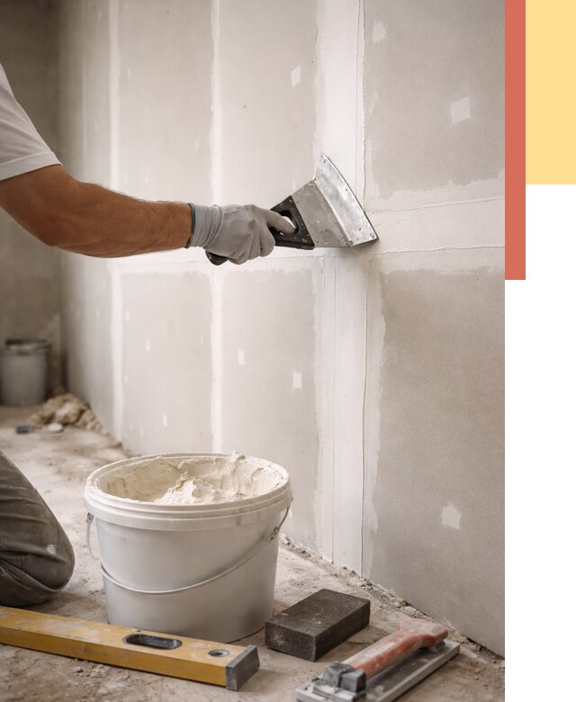 Шпаклевка перегородок из гипсокартона в Кимовске от 2577 руб. — услуги ОТДЕЛОЧНИК-Кмв