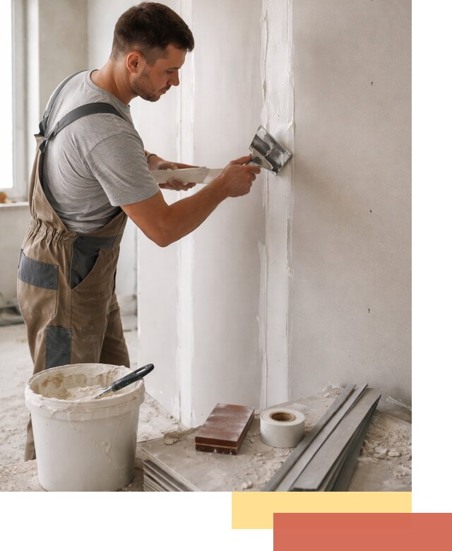 Шпаклевка перегородок из гипсокартона в Кимовске качественно и быстро