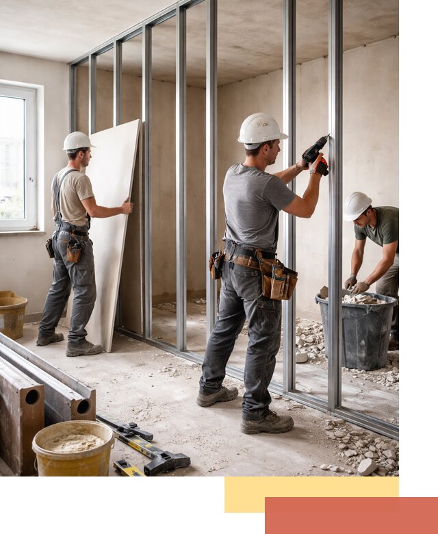 Перенос гипсокартонной перегородки в Кимовске профессионально и быстро