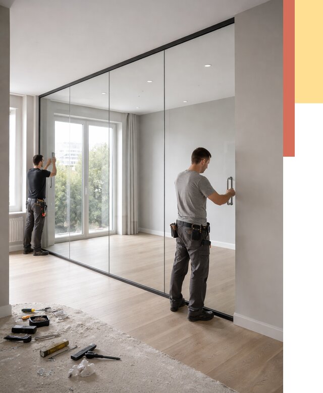 Изготовление стеклянных перегородок в Кимовске от 12730 руб. под ключ | ОТДЕЛОЧНИК-Кмв