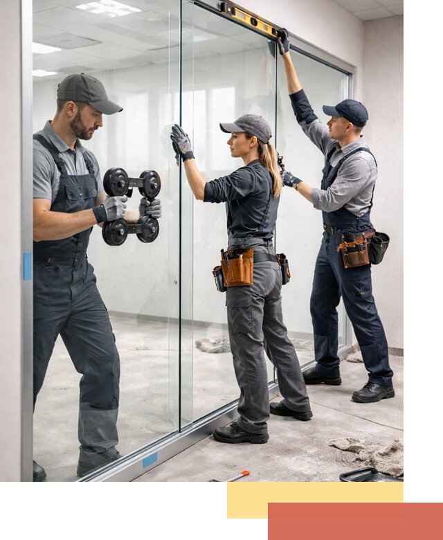 Профессиональный монтаж стеклянных перегородок в Кимовске