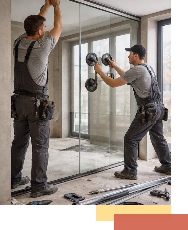 Цельностеклянные перегородки под ключ в Кимовске